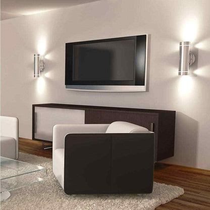 Artika 3-Way Stream Stainless Steel Modern Hardwired Light Cylinder Sconce