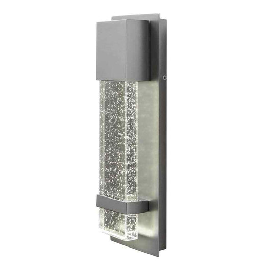 Hampton Bay Caroline Modern 1-Light Silver LED Outdoor Wall Lantern Sconce