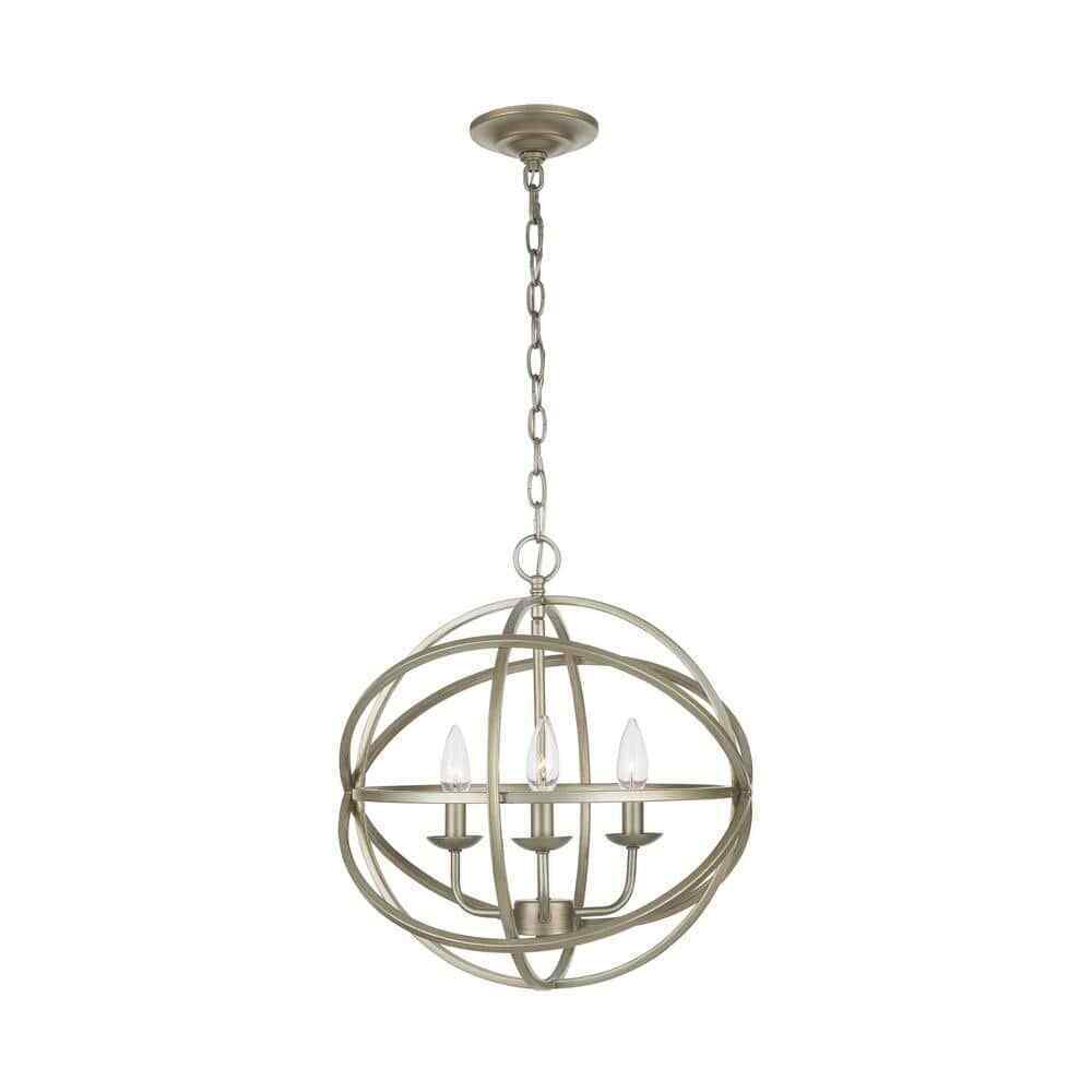 Home Decorators Sarolta Sands 3-Light Antique Silver Orb Chandelier