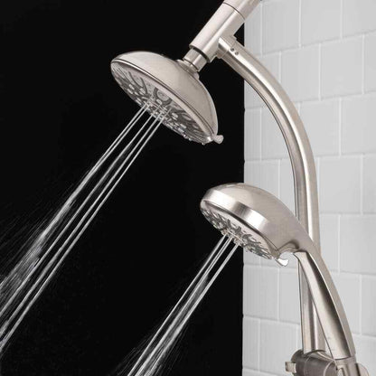 Glacier Bay 6-Spray Wall Bar Rain can Showerhead w/ 6-Spray Hand shower