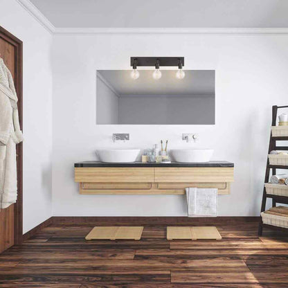 Hampton Bay Northvale 24 in 3-Light Matte Black Industrial Bathroom Vanity Light