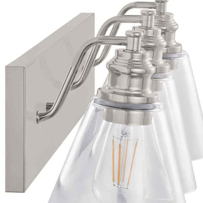Hampton Bay Manor 24" 3-Light Polished Nickel Industrial Bathroom Vanity Light