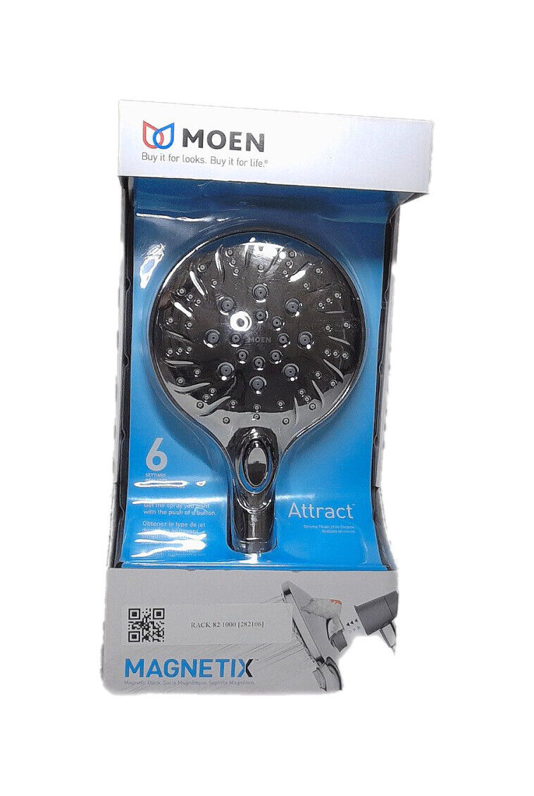 MOEN Attract w/ Magnetix 6-Spray 5.5 in. Single Wall Mount Shower Head Chrome