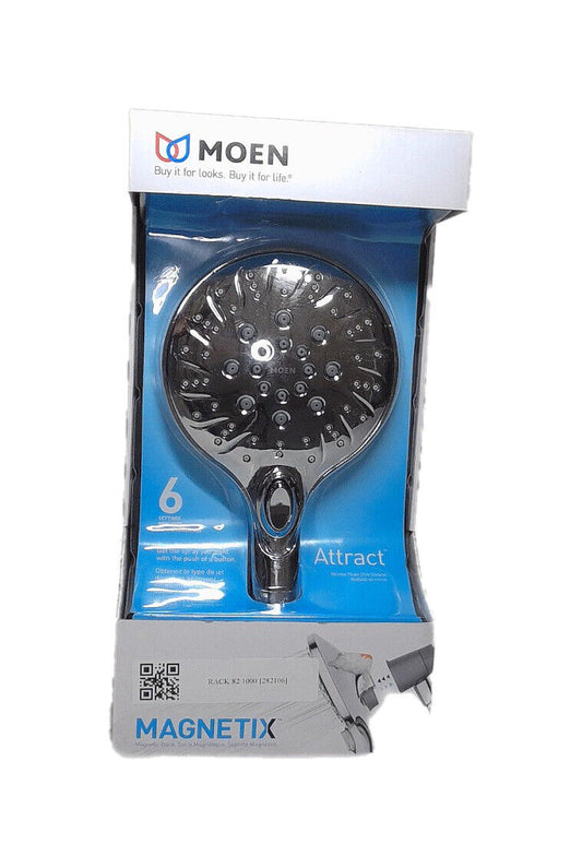 MOEN Attract w/ Magnetix 6-Spray 5.5 in. Single Wall Mount Shower Head Chrome