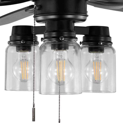 Hampton Bay Stoneridge 52 in. Indoor/Outdoor LED Matte Black Hugger Ceiling Fan