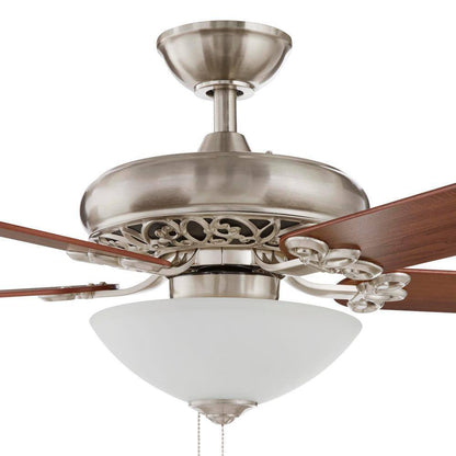 Hampton Bay Edelweiss 52 in. Indoor Brushed Nickel Ceiling Fan with Light Kit