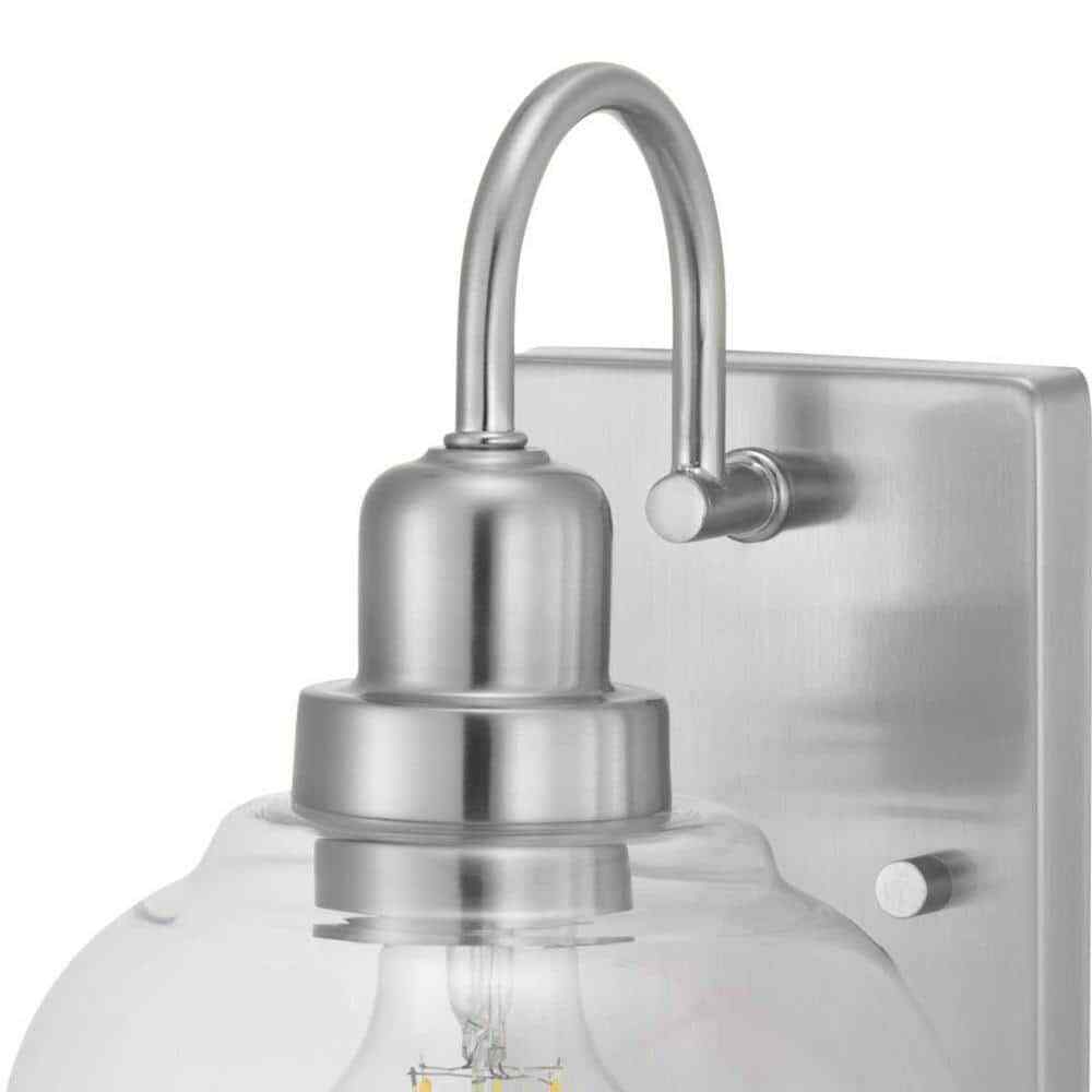 Home Decorators Collection Halyn 4.5 in. Brushed Nickel Indoor Wall Sconce