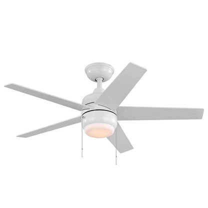 Hampton Bay Mena 44 in. LED Indoor/Outdoor Matte White Ceiling Fan w/ Light Kit