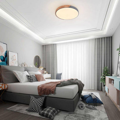 RRTYO 19.68 in. 1-Light Grey LED Flush Mount Ceiling Light with Acrylic Shade