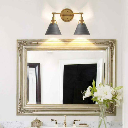 LNC Vintage Gold/Gray Modern Vanity Light with Bell/Cone Shades