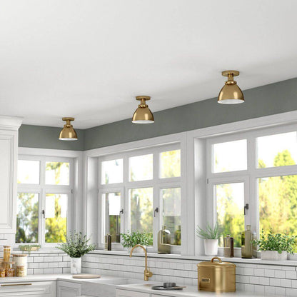 Meyer&Cross Madison 8 in. Brushed Brass Semi Flush Mount with Metal Shade
