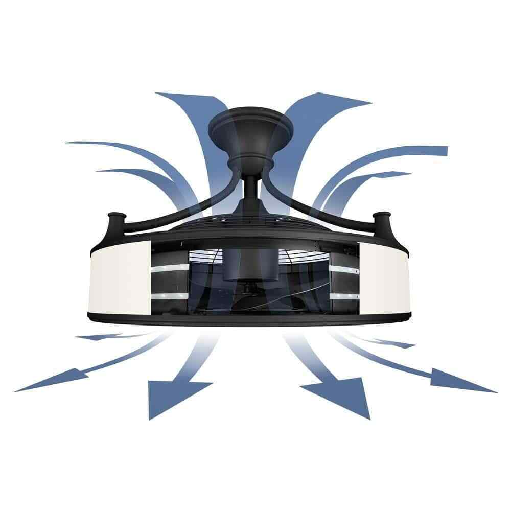 Home Decorators Windara 22 in. LED Indoor/Covered Outdoor Black Ceiling Fan