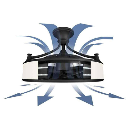 Home Decorators Windara 22 in. LED Indoor/Covered Outdoor Black Ceiling Fan