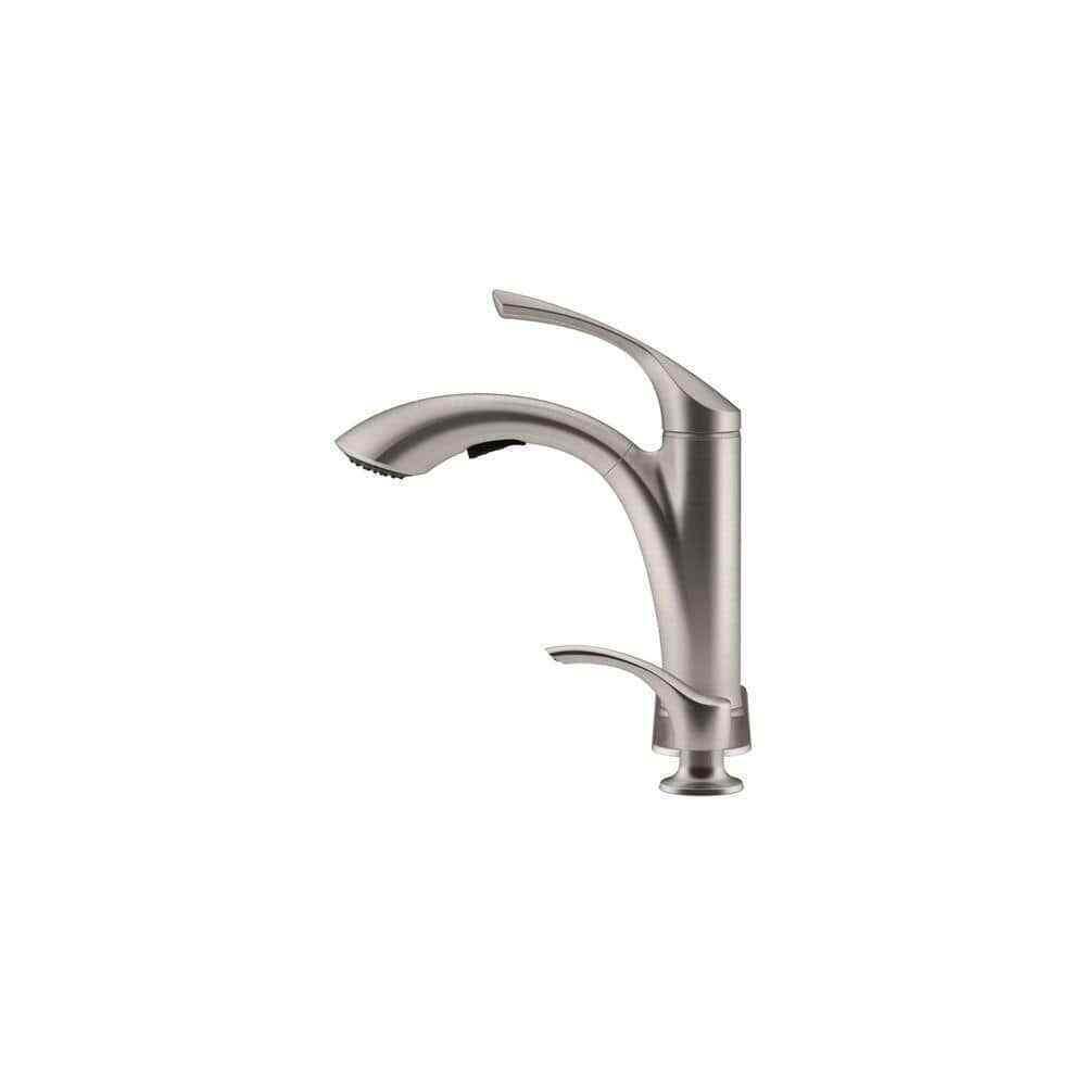 KOHLER Mistos Single-Handle Pull-Out Sprayer Kitchen Faucet In Stainless Steel