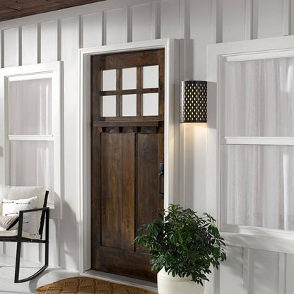 River of Goods Theo 1-Light Matte Black Wall Lantern Sconce Exterior Lighting
