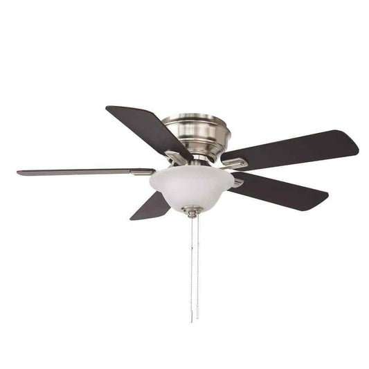 Hampton Bay Hawkins III 44 in. LED Indoor Brushed Nickel Flush Mount Ceiling Fan