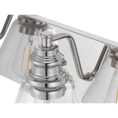 Hampton Bay Manor 15.3 in. 2-Light Polished Nickel Bathroom Vanity Light