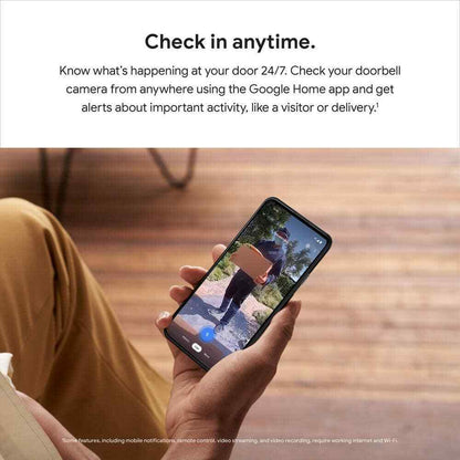 Google Nest Doorbell Battery - Smart Wi-Fi Video Doorbell Camera - Snow