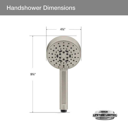 KOHLER Lively 4-Spray Wall Mount Handheld Shower Head in Vibrant Brushed Nickel