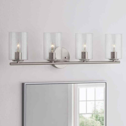 Hampton Bay Champlain 4-Light Brushed Nickel Modern Bathroom Vanity Light