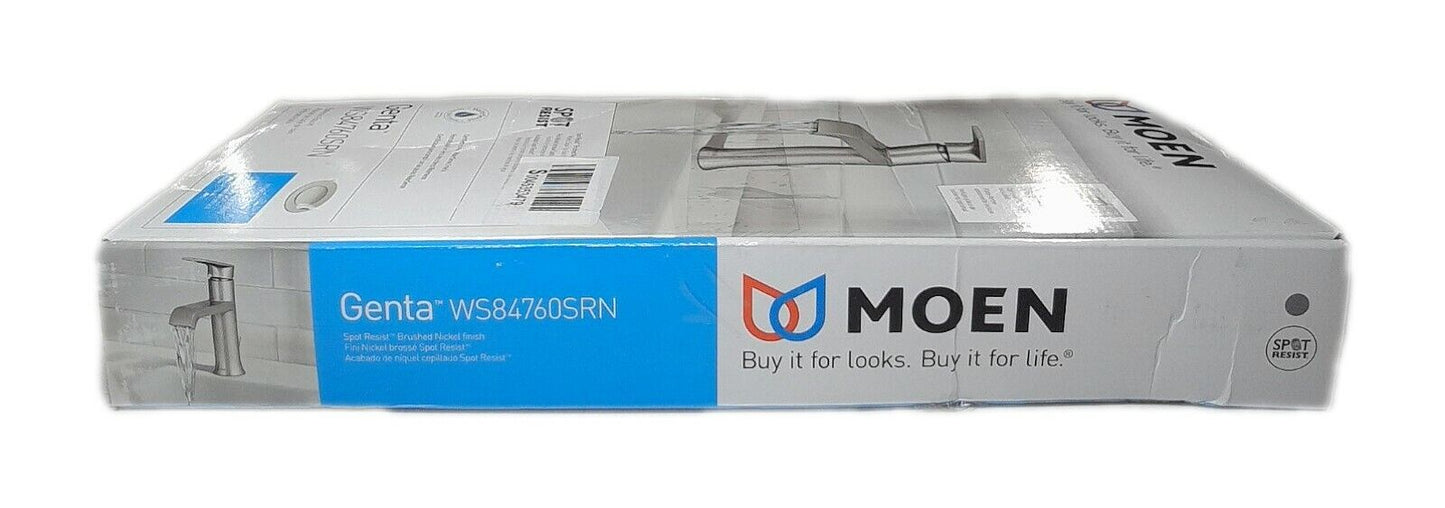 MOEN Genta Single Hole Single-Handle Bathroom Faucet Spot Resist Brushed Nickel