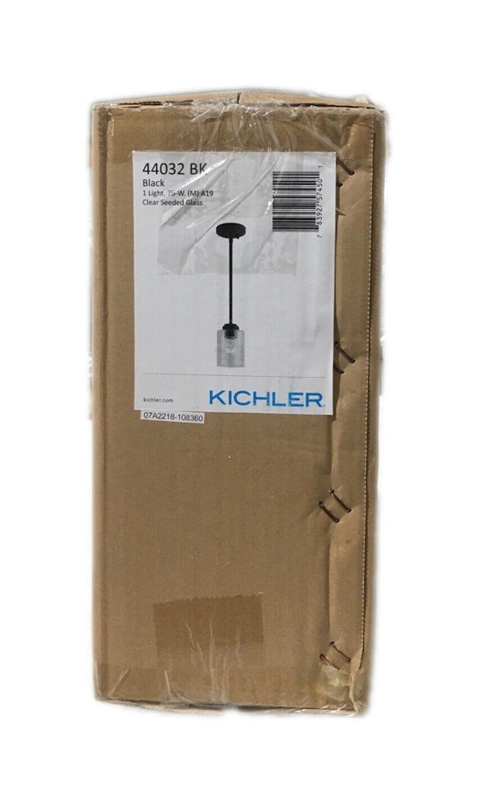 KICHLER Winslow 1-Light Black Contemporary Shaded Kitchen Pendant Hanging Light