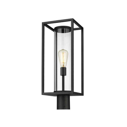 Dunbroch 1-Light Black 22 in. Aluminum Hardwired Outdoor Post Light
