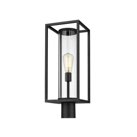 Dunbroch 1-Light Black 22 in. Aluminum Hardwired Outdoor Post Light