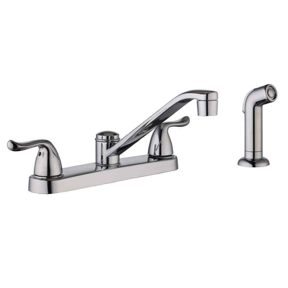 Glacier Bay Constructor Double-Handle Standard Kitchen Faucet in Polished Chrome