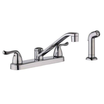 Glacier Bay Constructor Double-Handle Standard Kitchen Faucet in Polished Chrome