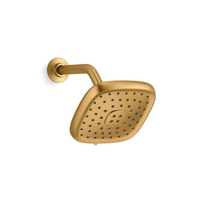 KOHLER Fordra Wall Mount Fixed Shower Head in Vibrant Brushed Moderne Brass
