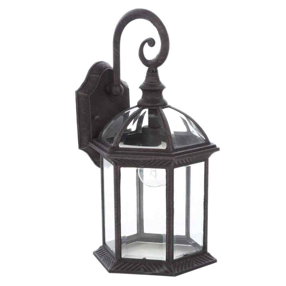 Hampton Bay Wickford Weathered Bronze Wall Light Fixture w/ Clear Glass (2-Pack)