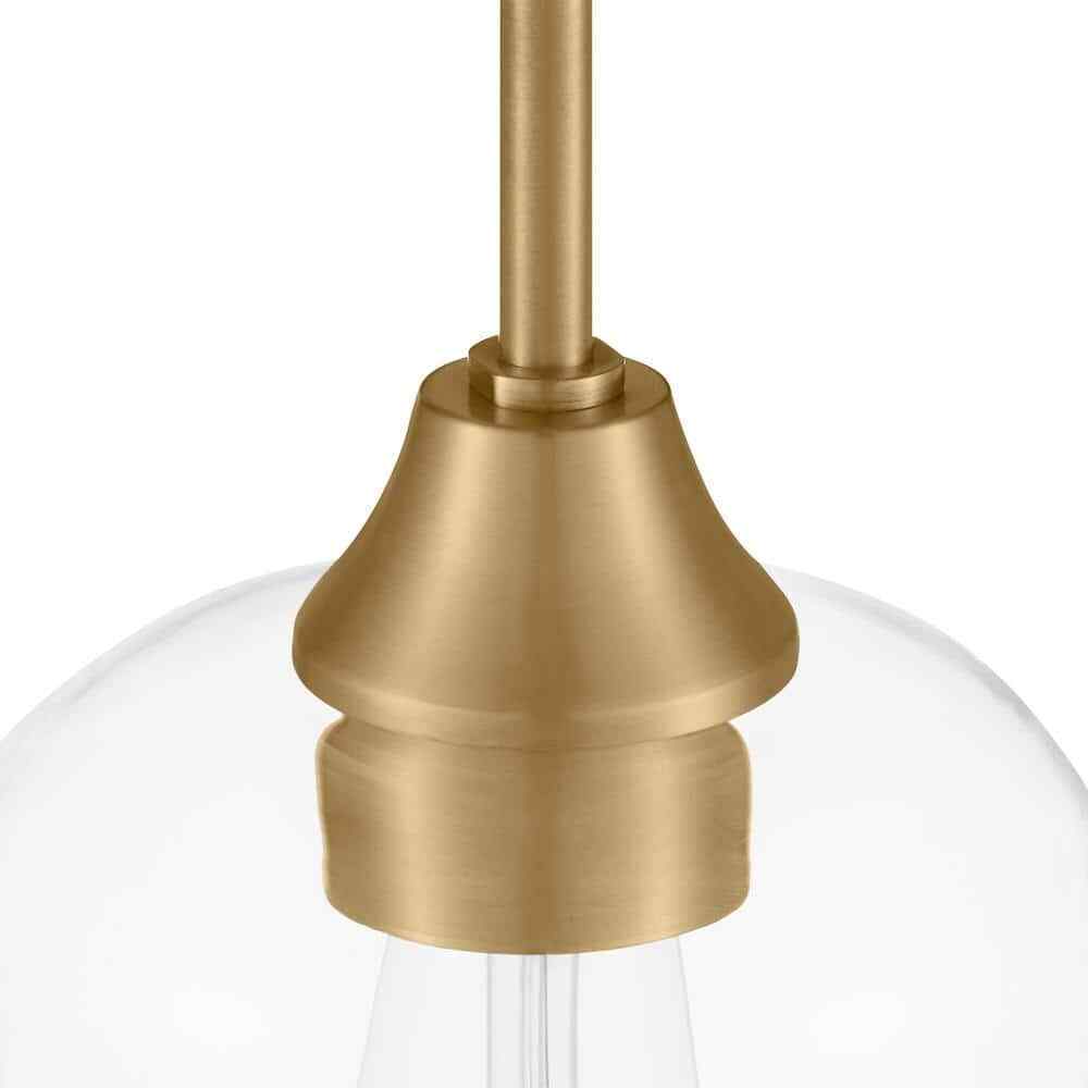 Hampton Bay Pavlen 5.5 in. Antique Brass Mini Pendant w/ Clear Glass Shade