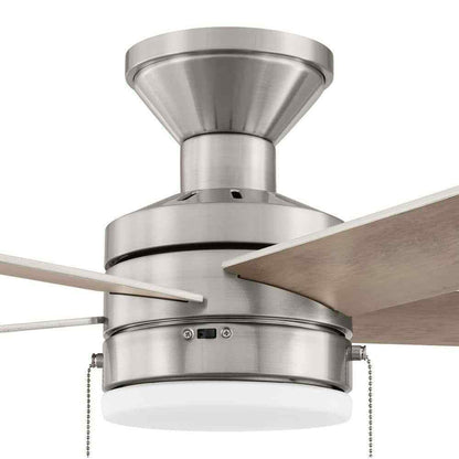 Hampton Bay Caltris 52 in. LED Indoor/Outdoor Brushed Nickel Ceiling Fan