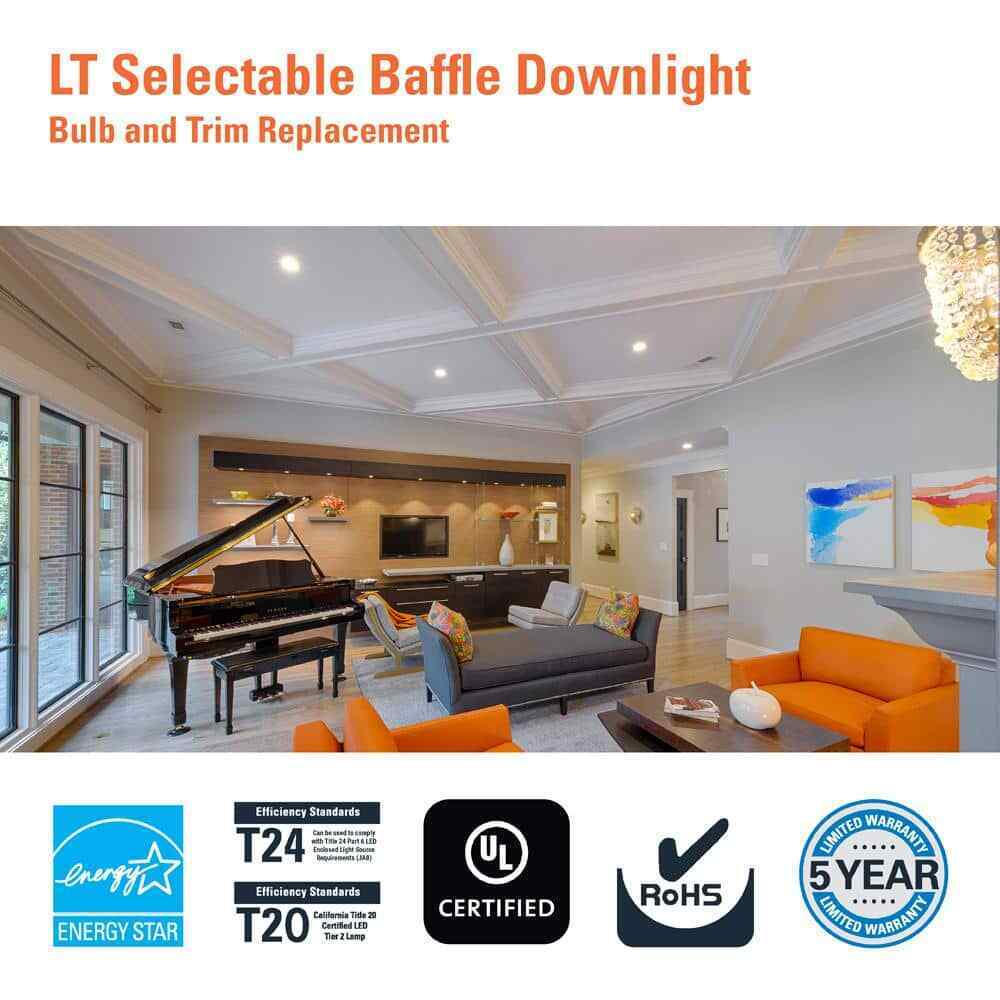 HALO LT 5/6 in. LED Retrofit Module with Baffle Trim 5CCT 750lm