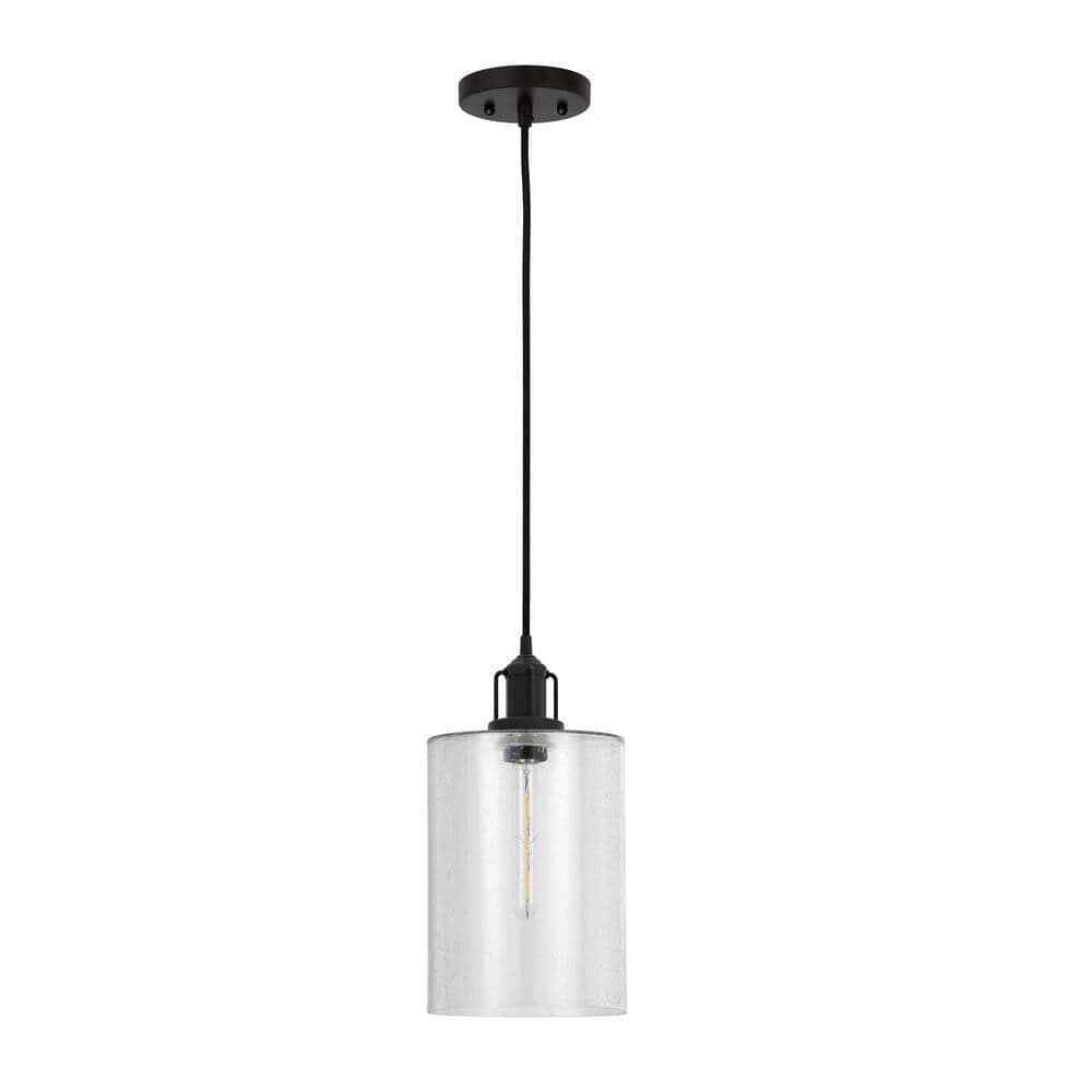 Meyer&Cross Nora Blackened Bronze Pendant with Seeded Glass Shade