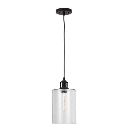 Meyer&Cross Nora Blackened Bronze Pendant with Seeded Glass Shade