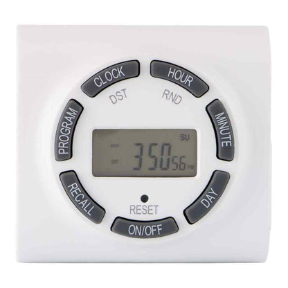 Defiant 15 Amp 7-Day Indoor Plug-In Digital Polarized Timer White