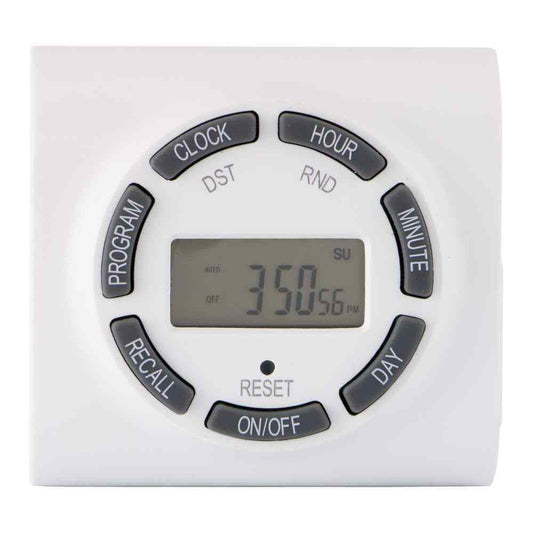 Defiant 15 Amp 7-Day Indoor Plug-In Digital Polarized Timer White