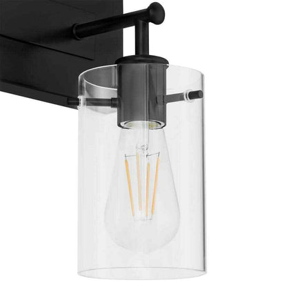Hampton Bay Regan 21 in. 3-Light Matte Black Bathroom Vanity Light