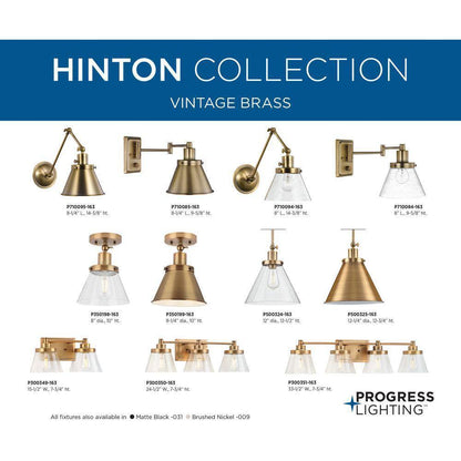 Progress Lighting Hinton 15.5 in. 2-Light Seeded Glass Farmhouse Vanity Light