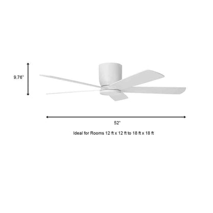 Home Decorators Britton 52 in. LED Indoor Matte White Ceiling Fan w/ Remote