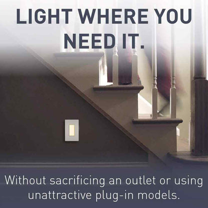 Legrand radiant 125-Volt Full Amber Night Light Decorator Duplex Outlet White