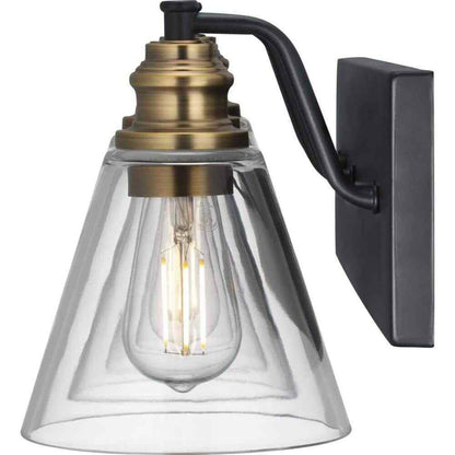 Hampton Bay Manor 24 in. 3-Light Matte Black Industrial Bathroom Vanity Light