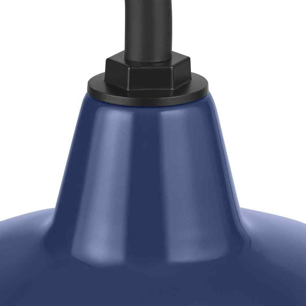 Hampton Bay Easton 14 in. 1-Light Navy Blue Barn Outdoor Wall Lantern Sconce
