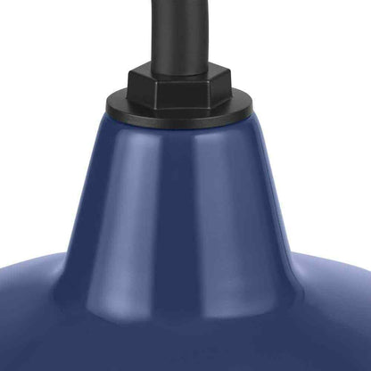 Hampton Bay Easton 14 in. 1-Light Navy Blue Barn Outdoor Wall Lantern Sconce