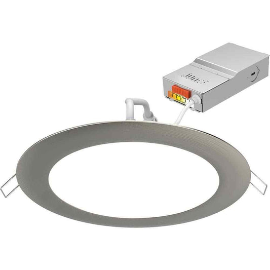 Juno 6 in. Selectable CCT Integrated LED Brushed Nickel Recessed Light Trim