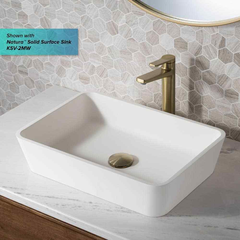 KRAUS Indy Single Handle Vessel Sink Faucet in Brushed Gold KVF-1400BG