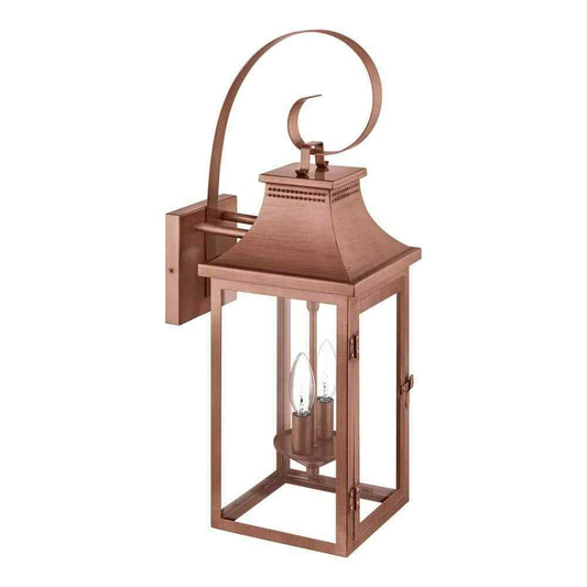 Hampton Bay Flaxton 24 in. Copper Outdoor Barn Wall Lamp w/ Clear Glass Shade