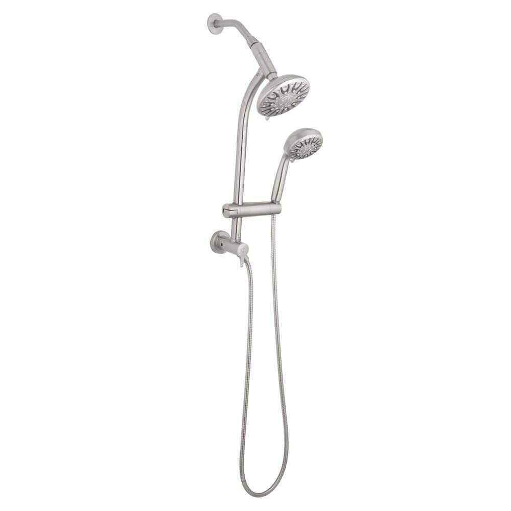 Glacier Bay 6-Spray Wall Bar Rain can Showerhead w/ 6-Spray Hand shower